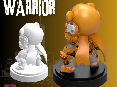 Chibi Panda Mecha Warrior STL File Armored Panda Robot Suit with Child Pilot Inside 3D Printable 3Dプリントモデル