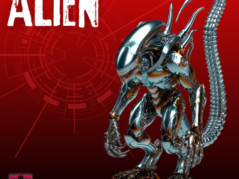 Alien Horror STL File Terrifying Xeno-Inspired Alien Creature 3D Printable Sci-Fi Horror Model 3D Принт Модель