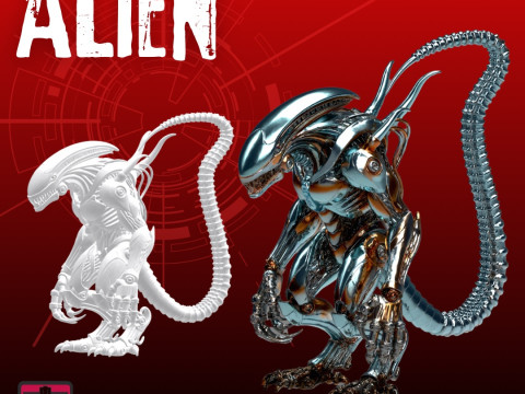 Alien Horror STL File Terrifying Xeno-Inspired Alien Creature 3D Printable Sci-Fi Horror Model 3D Принт Модель