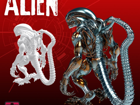Alien Horror STL File Terrifying Xeno-Inspired Alien Creature 3D Printable Sci-Fi Horror Model 3D Принт Модель
