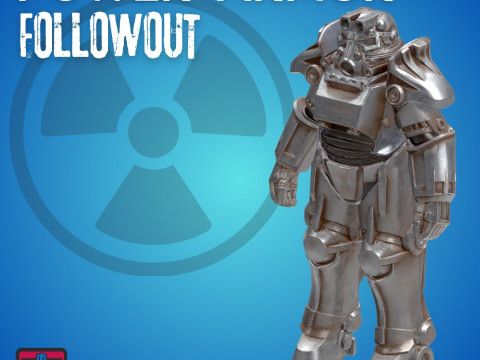 Power Armor STL File Fallout-Inspired 3D Printable Suit Highly Detailed Sci-Fi Collectible Model Modelo de impresión 3D