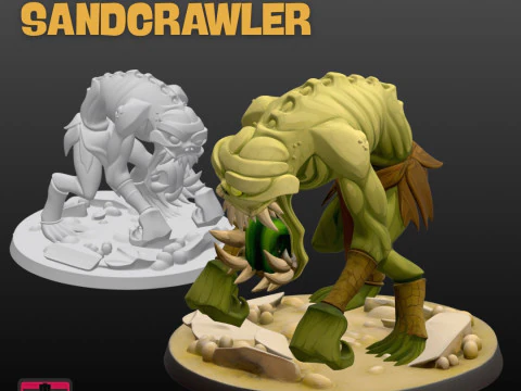 Venomous Sandcrawler STL Cartoon Monster Collectible 3D Printable Fantasy Creature 3D Print Model