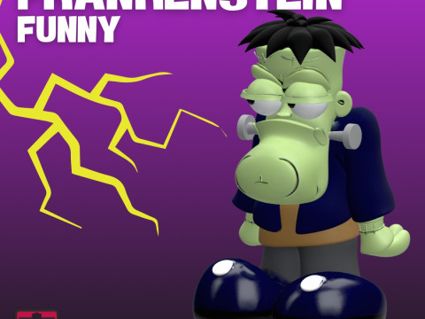 Funny Frankenstein STL Cute Comic Monster Charm Modelo de impresión 3D