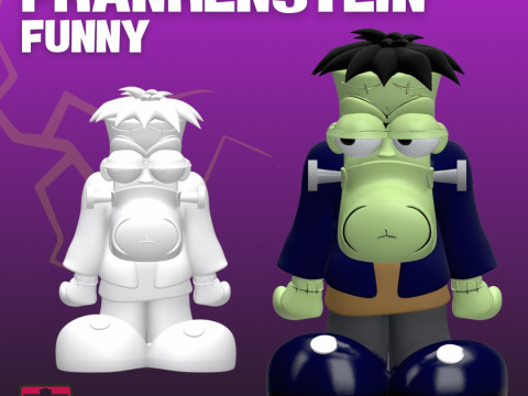Funny Frankenstein STL Cute Comic Monster Charm 3D 프린트 모델