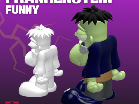 Funny Frankenstein STL Cute Comic Monster Charm 3D 프린트 모델