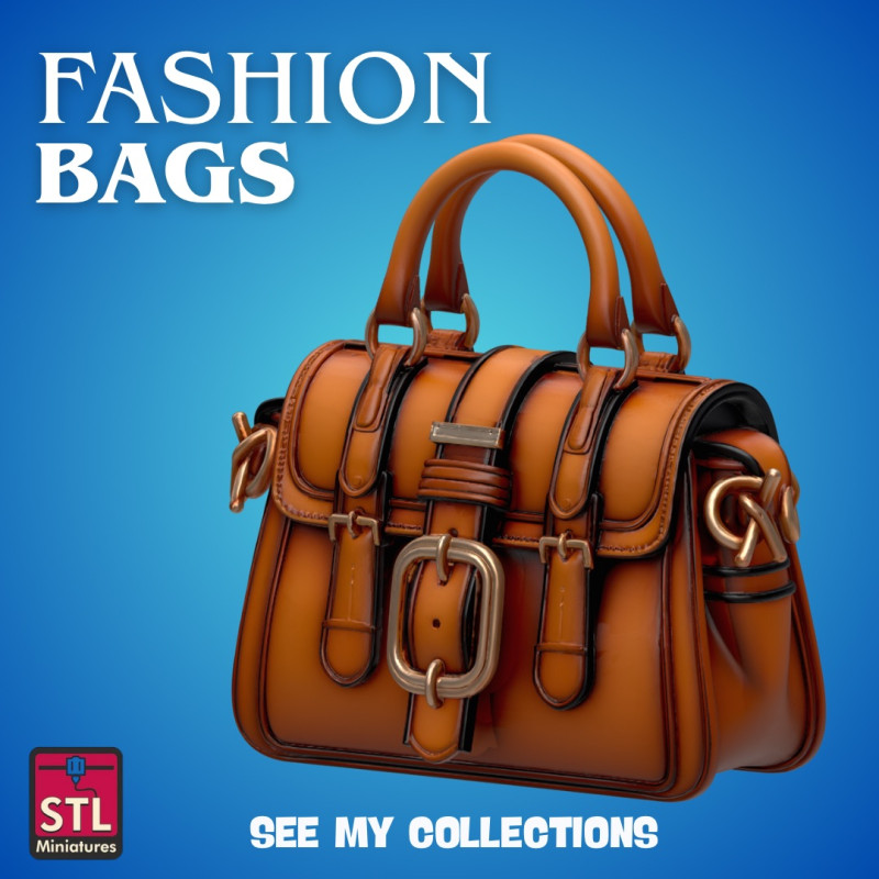 Fashion Fantasy Bag STL File Stylish Mini Handbag for 3D Printing Cute Accessory for Games Gift Modèles 3D en vedette .c4d .max .obj .3ds .fbx .stl .blend