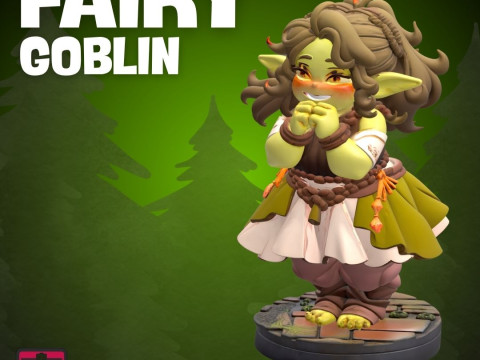 Chubby Fairy Goblin STL Adorable Goblin Girl with Sweet Smile and Fairytale Dress 3D 打印模型