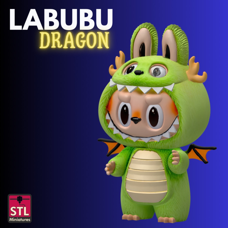 Labubu Dragon STL Rare Fantasy Labubu Collectible 3D Print Model .c4d .max .obj .3ds .fbx .stl .blend 