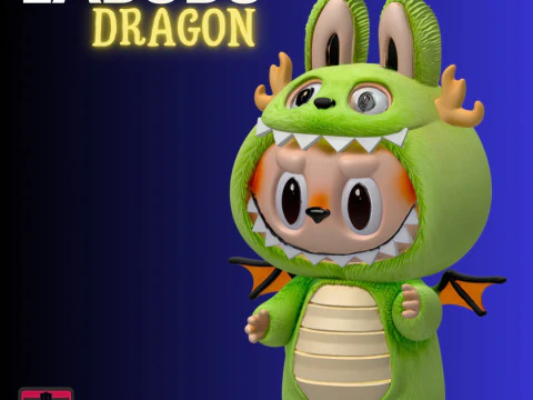 Labubu Drag&atilde;o STL Fantasia Rara Labubu Colecion&aacute;vel Modelo de Impressão 3D