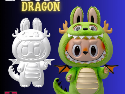 Labubu Dragon STL Rare Fantasy Labubu Collectible 3D Print Model