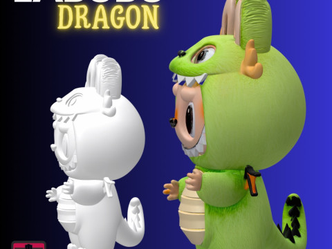 Labubu Dragon STL Rare Fantasy Labubu Collectible 3D Print Model