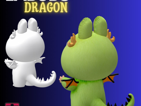 Labubu Dragon STL Rare Fantasy Labubu Collectible 3D Print Model