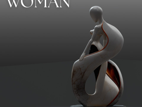 Modern Circular Drapery Sculpture STL One-Piece 3D Printable Art with Base Modèles 3D en vedette
