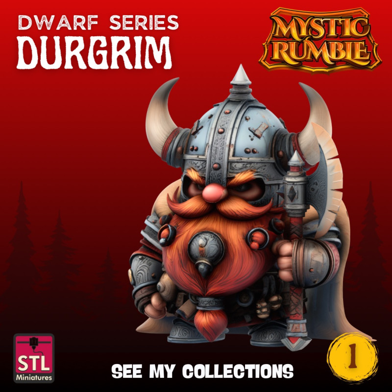 Warrior Dwarf Series STL Collectible 3D Printable Miniatures 3D 打印模型 .c4d .max .obj .3ds .fbx .stl .blend 