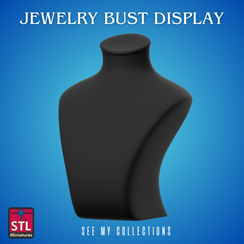 Jewelry Bust Display STL Elegant Presentation Standq 3D Print Model .c4d .max .obj .3ds .fbx .stl .blend 