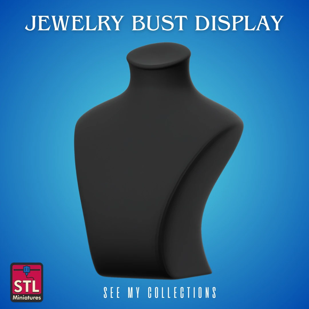 Jewelry Bust Display STL Elegant Presentation Standq 3D Print Model .c4d .max .obj .3ds .fbx .stl .blend 