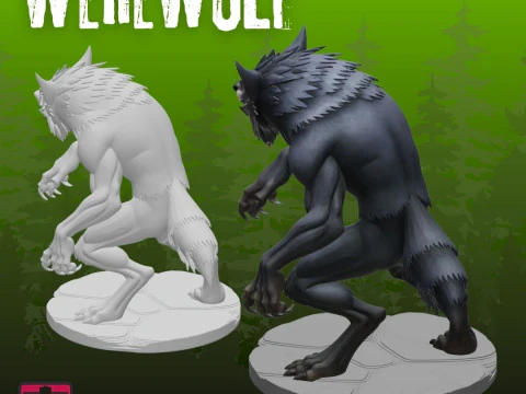 Weerwolf Horror Standbeeld STL Gedetailleerd Collectible Model 3D printmodel