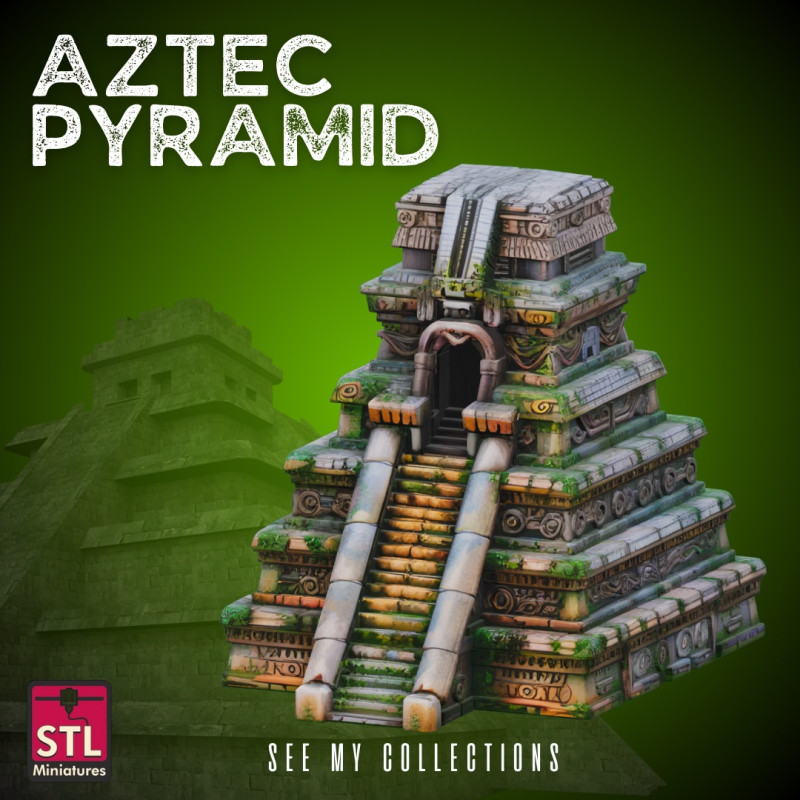 Aztec Pyramid STL Classic Mesoamerican Structure Modelo de impresión 3D .c4d .max .obj .3ds .fbx .stl .blend