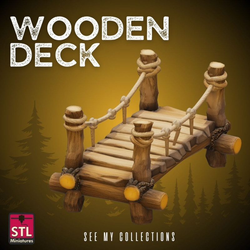 Medieval Wooden Bridge STL Fantasy Model Structure 3D Print Model .c4d .max .obj .3ds .fbx .stl .blend 
