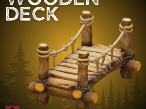 Medieval Wooden Bridge STL Fantasy Model Structure 3D Print Model