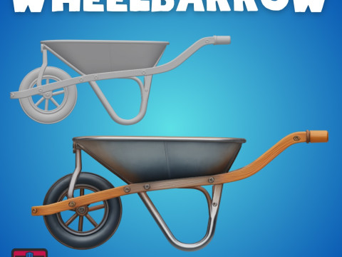Wheelbarrow STL Scenic Model Accessory Modelo de impresión 3D