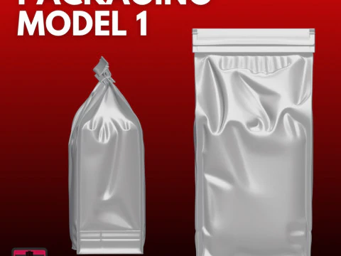 Packaging Model 1 STL Rectangular Pouch Mockup 3D Print Model