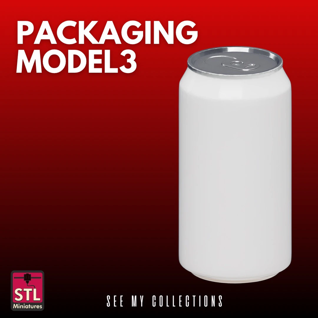 Soda Can STL Beverage Packaging Mockup 3D Print Model .c4d .max .obj .3ds .fbx .stl .blend 