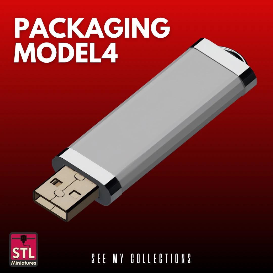 USB Flash Drive Packaging STL Corporate Mockup Model 3D Print Model .c4d .max .obj .3ds .fbx .stl .blend 