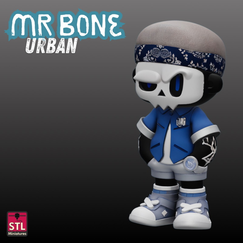 Mr Bone Urban STL Street Style Skeleton Figure 3D Принт Модель .c4d .max .obj .3ds .fbx .stl .blend