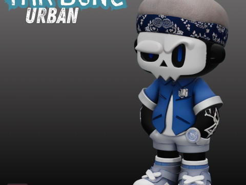 Mr Bone Urban STL Street Style Skeleton Figure Model Cetak 3D