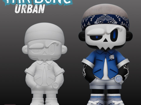 Mr Bone Urban STL Street Style Skeleton Figure Modèles 3D en vedette