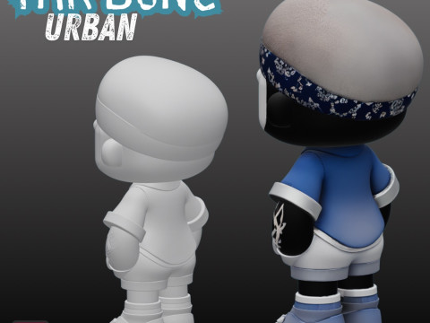 Mr Bone Urban STL Street Style Skeleton Figure Modèles 3D en vedette