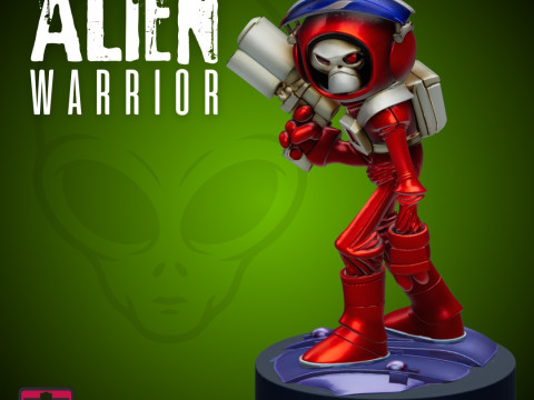 Alien Warrior STL Sci-Fi Soldier Figure 3D Druckmodell