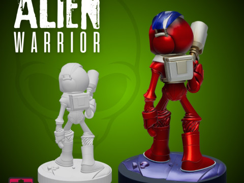Alien Warrior STL Sci-Fi Soldier Figure Modello di stampa 3D