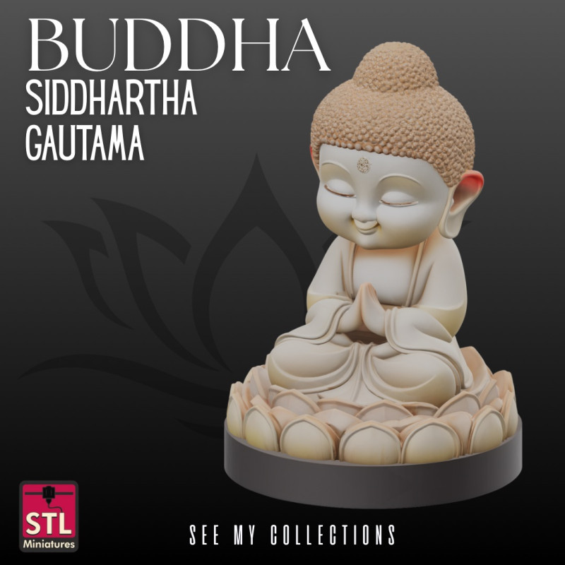 Buddha Meditation STL Peaceful Lotus Figure 3Dプリントモデル .c4d .max .obj .3ds .fbx .stl .blend 