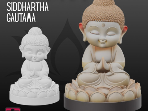 Buddha Meditation STL Peaceful Lotus Figure 3Dプリントモデル