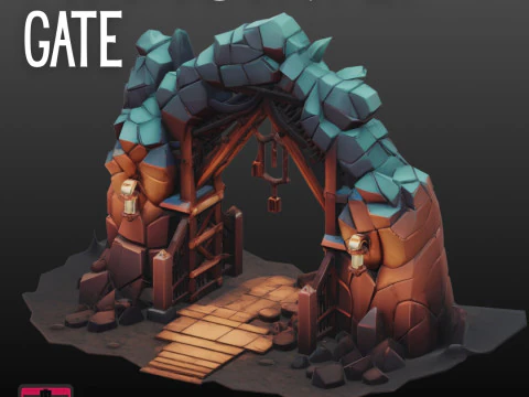 Средневековые ворота STL Детальный проект арки 3D Принт Модель