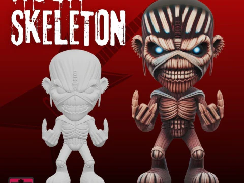Rock Chibi Skeleton STL Iron Maiden Inspired Design 3D Print Model