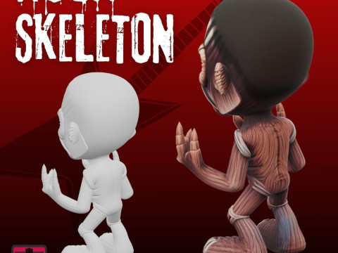 Rock Chibi Skeleton STL Iron Maiden Inspired Design 3D Druckmodell