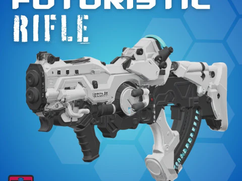 Futuristic Rifle STL Sci-Fi Gamer Weapon 3D Print Model