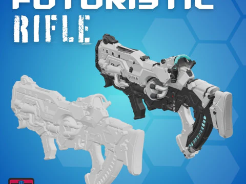 Futuristic Rifle STL Sci-Fi Gamer Weapon 3D Print Model