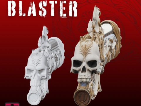 Baroque Skull Blaster STL Fantasy Concept Design Model Cetak 3D