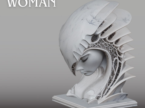 Futuristic Helmet Head STL Modern Sculpture Design Model do druku 3D