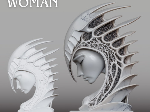 Futuristic Helmet Head STL Modern Sculpture Design 3D Druckmodell