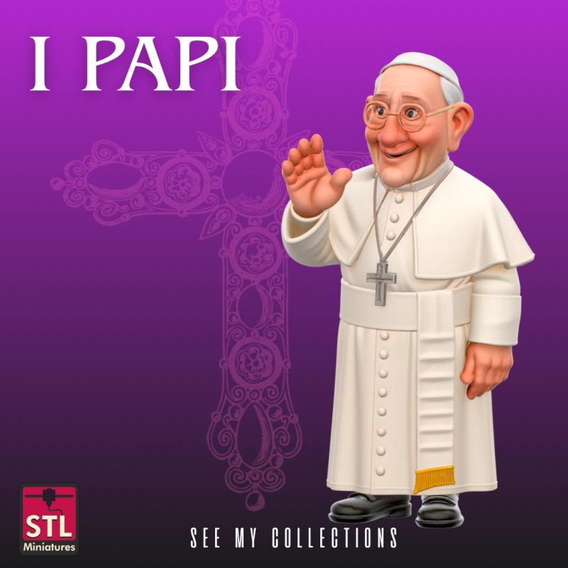 Pope Cartoon STL Serene Modern Sculpture Modello di stampa 3D .c4d .max .obj .3ds .fbx .stl .blend 