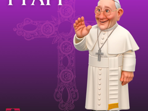 Pope Cartoon STL Serene Modern Sculpture 3D Принт Модель