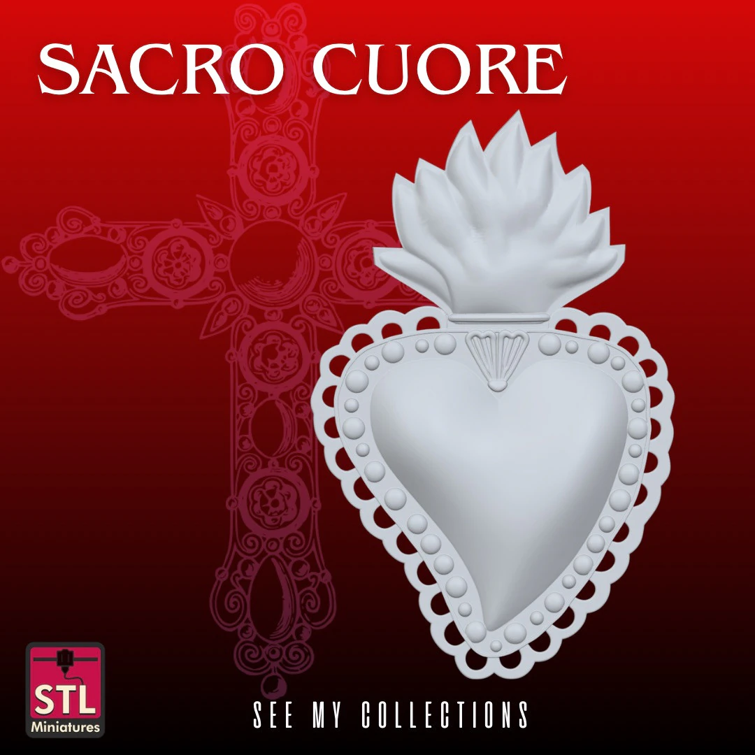 Sacro Cuore di Ges&ugrave; STL Scultura Religiosa Stilizzata Modello di stampa 3D .c4d .max .obj .3ds .fbx .stl .blend 