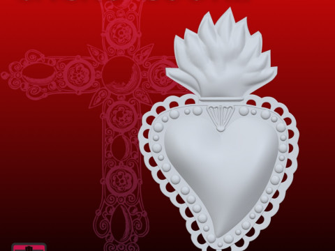 Sacro Cuore di Ges STL Scultura Religiosa Stilizzata 3D Print Model