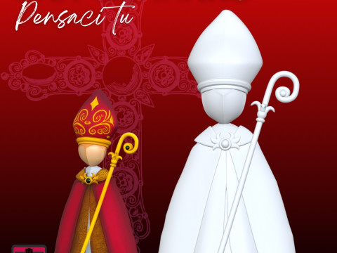San Gennaro STL Icona Devozionale Stilizzata 3D Print Model