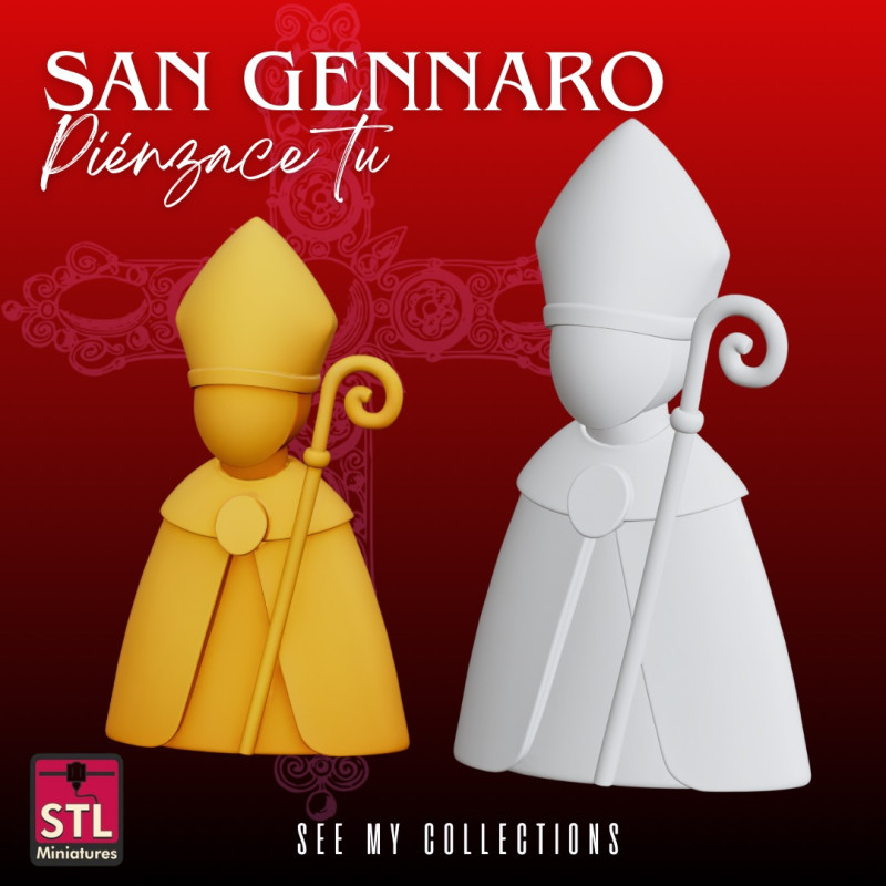 San Gennaro STL Icona Devozionale Stilizzata Modelo de Impressão 3D .c4d .max .obj .3ds .fbx .stl .blend 